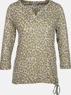 Damen Sure Damen Printshirt mit Serafino-Ausschnitt