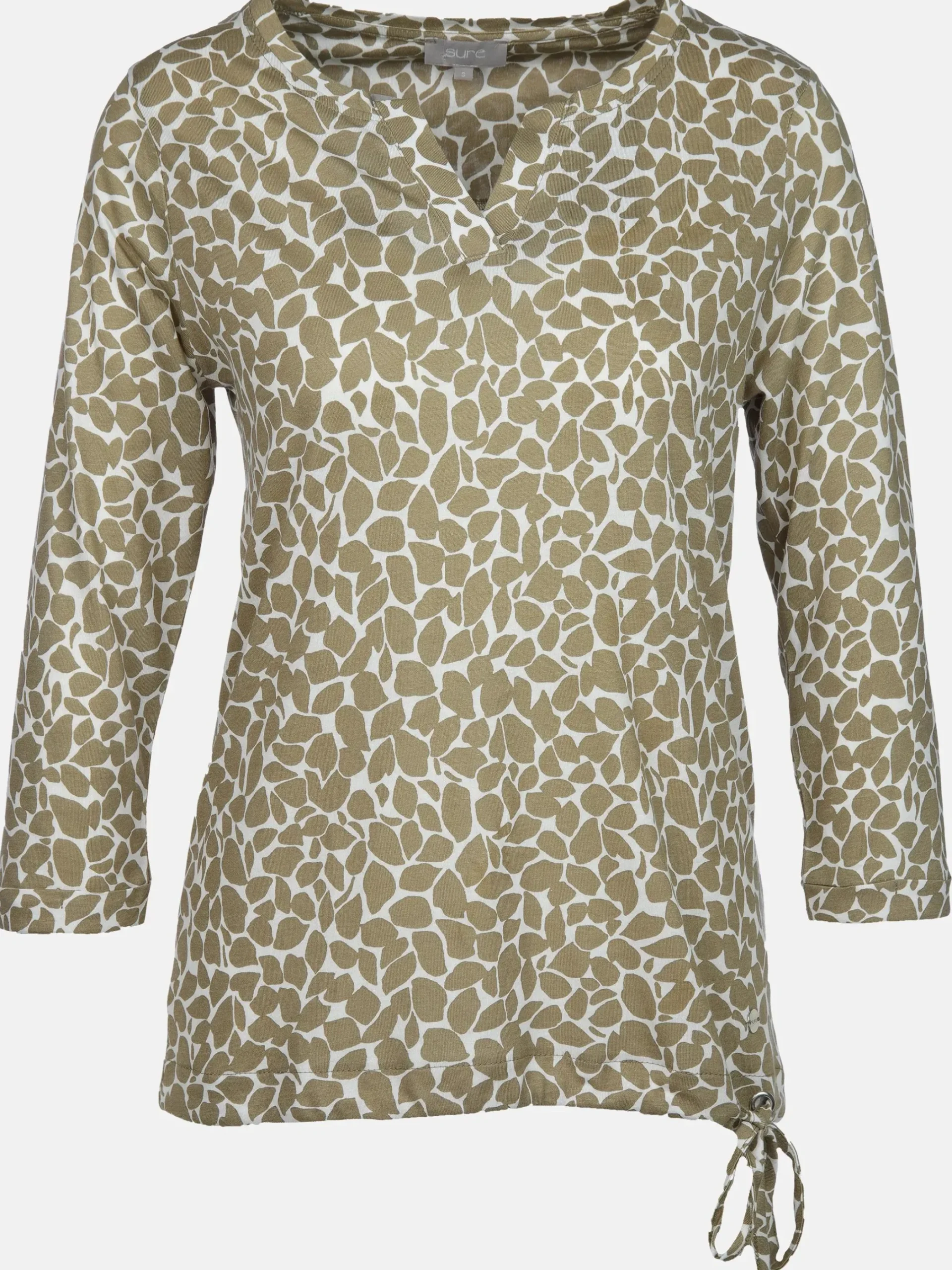 Damen Sure Damen Printshirt mit Serafino-Ausschnitt