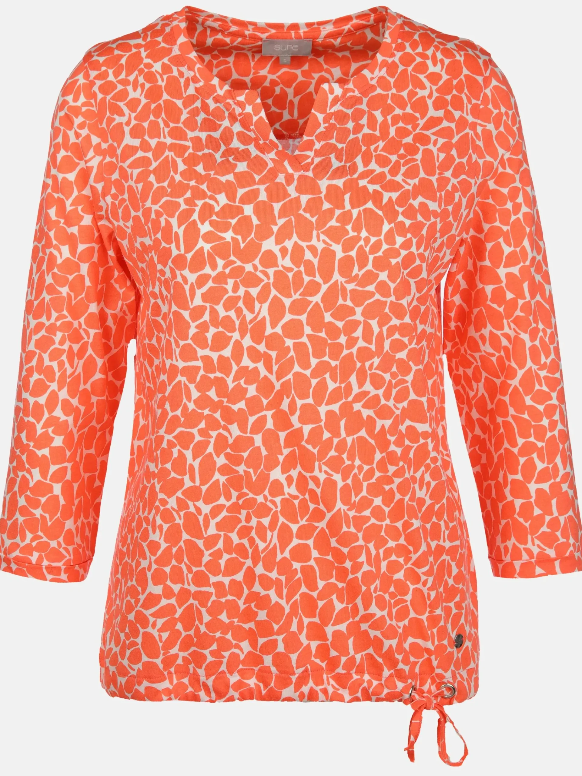 Damen Sure Damen Printshirt mit Serafino-Ausschnitt