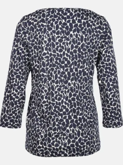 Damen Sure Damen Printshirt mit Serafino-Ausschnitt