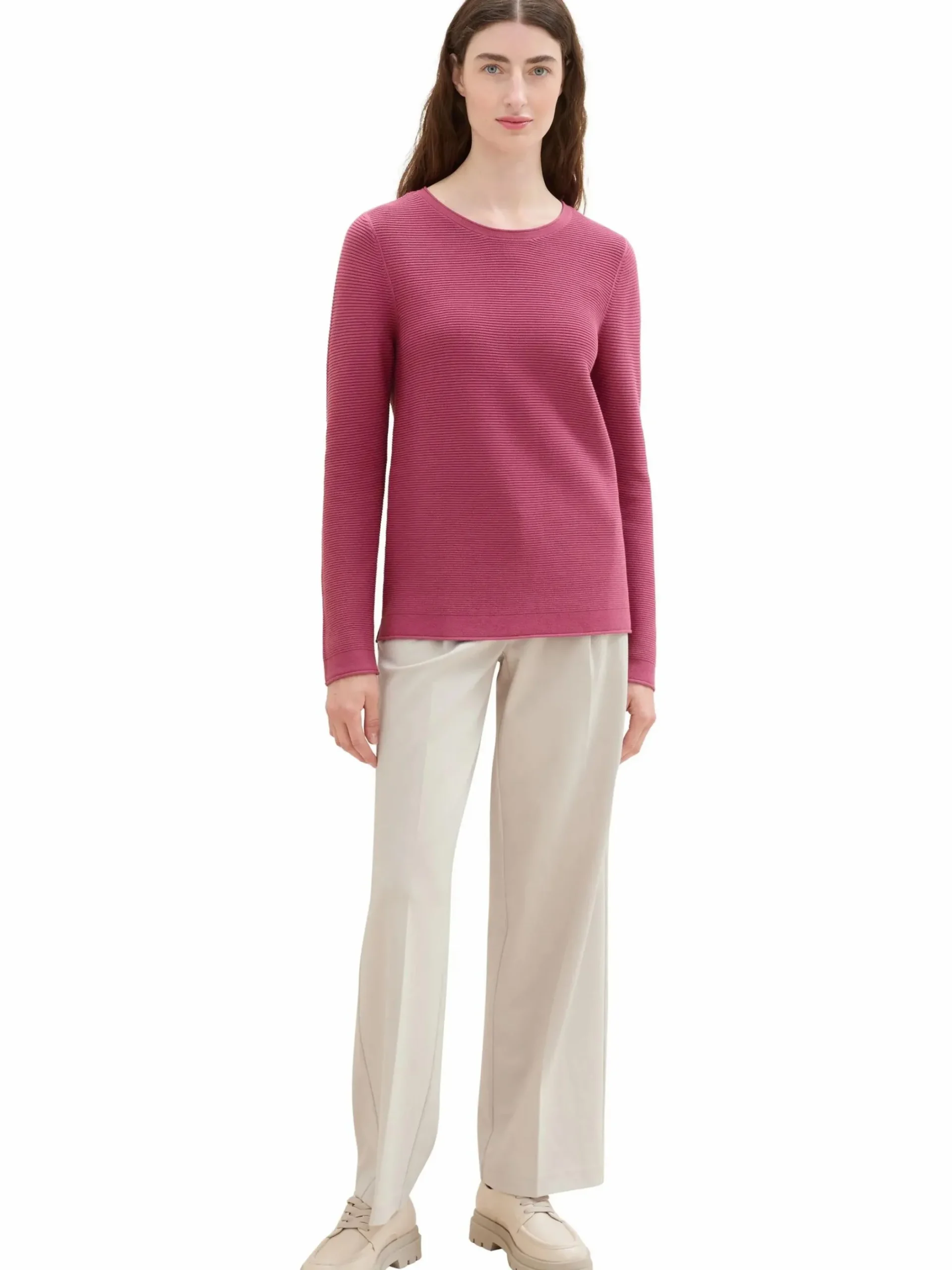 Damen Tom Tailor Damen Pullover in Ottoman Ripp