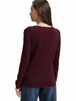 Damen Tom Tailor Damen Pullover mit V-Ausschnitt