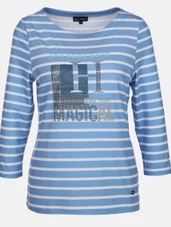 Damen Lisa Tossa Damen Ringelshirt mit Glitzerprint