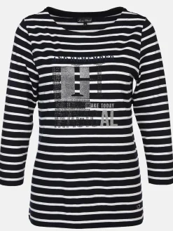 Damen Lisa Tossa Damen Ringelshirt mit Glitzerprint