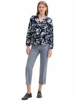 Damen Tom Tailor Damen Schlupfbluse mit Alloverprint