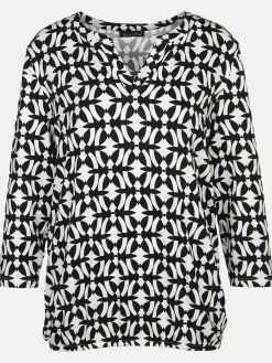 Damen Lisa Tossa Damen Shirt mit 3/4 Arm und Minimalprint