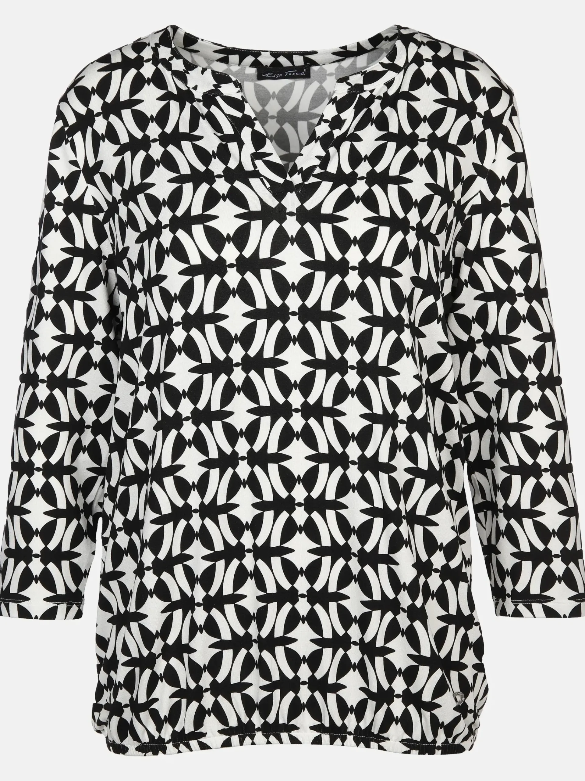 Damen Lisa Tossa Damen Shirt mit 3/4 Arm und Minimalprint