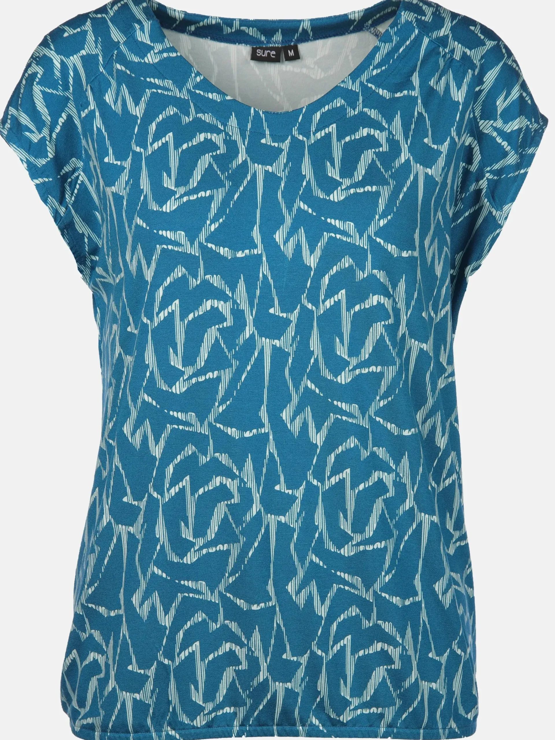 Damen Sure Damen Shirt mit Alloverprint und Gummibund