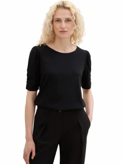 Damen Tom Tailor Damen Shirt mit edler Raffung