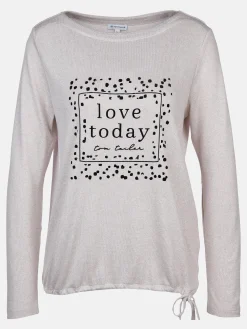 Damen Tom Tailor Damen Shirt mit geflocktem Print