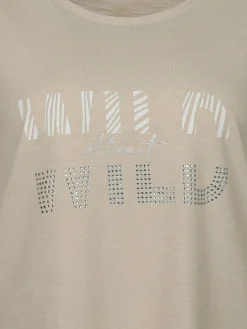 Damen Sure Damen Shirt mit Glitzerprint und Strasssteinchen