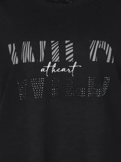 Damen Sure Damen Shirt mit Glitzerprint und Strasssteinchen