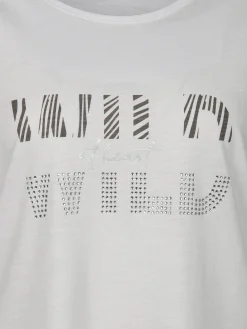 Damen Sure Damen Shirt mit Glitzerprint und Strasssteinchen