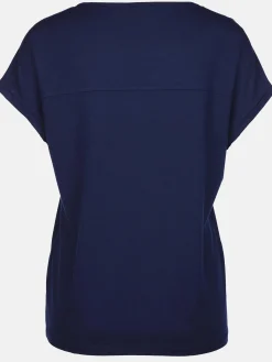 Damen Lisa Tossa Damen Shirt mit Glitzersteinchen und Print