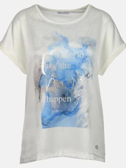 Damen Lisa Tossa Damen Shirt mit Motivprint und Strassbesatz