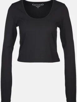 Damen Grinario Sports Damen Sport Cropped Top mit langem Arm