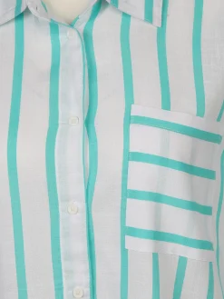 Damen Lisa Tossa Damen Streifenbluse mit Brusttasche