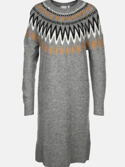 Damen Lisa Tossa Damen Strickkleid mit Norwegermuster