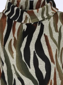 Damen Apricot Damen Strickkleid mit Taschen