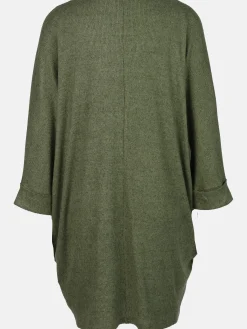 Damen Apricot Damen Strickkleid mit Taschen