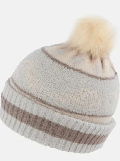 Damen Sure Damen Strickmütze mit Bommel und Glitzerfäden