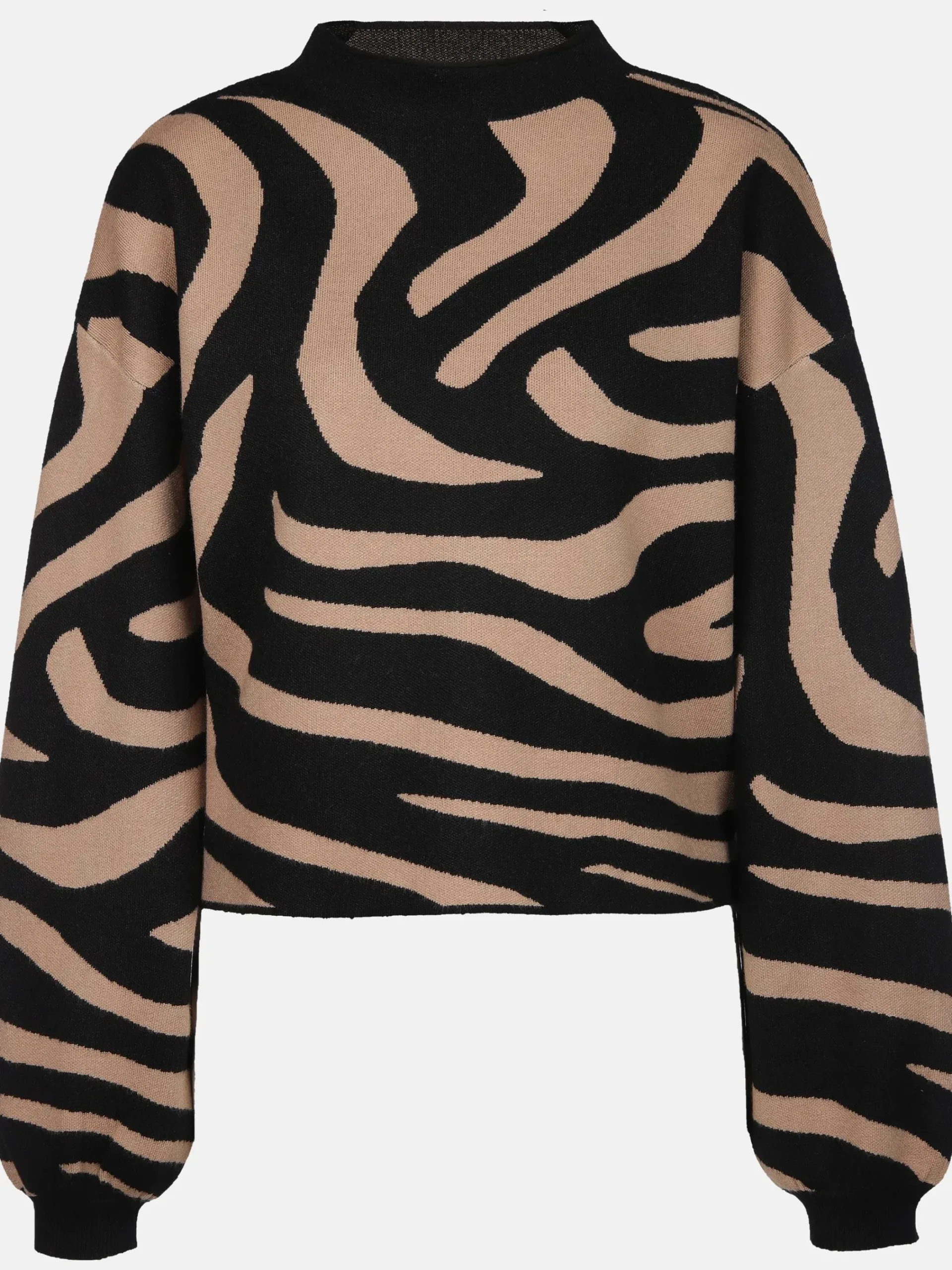 Damen Apricot Damen Strickpullover im Zebra Look
