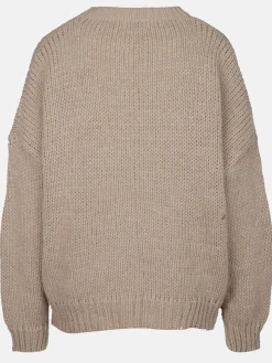 Damen Apricot Damen Strickpullover mit Blumen