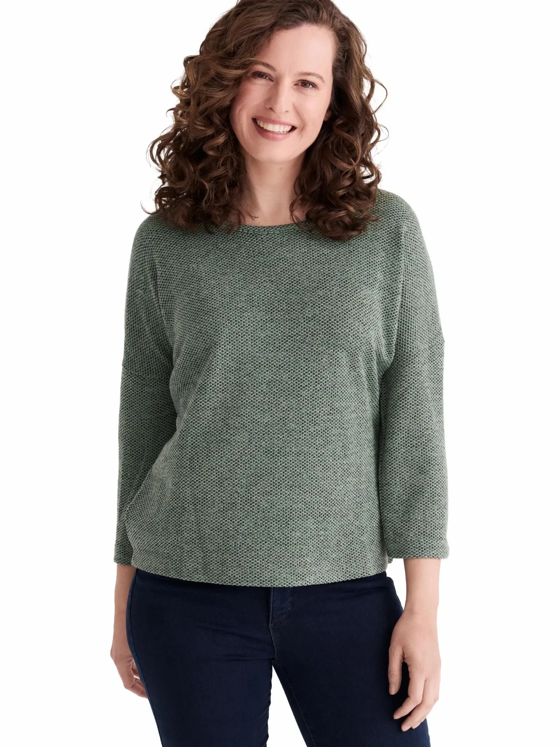 Damen Stooker DOB Damen Strickshirt in melierter Optik