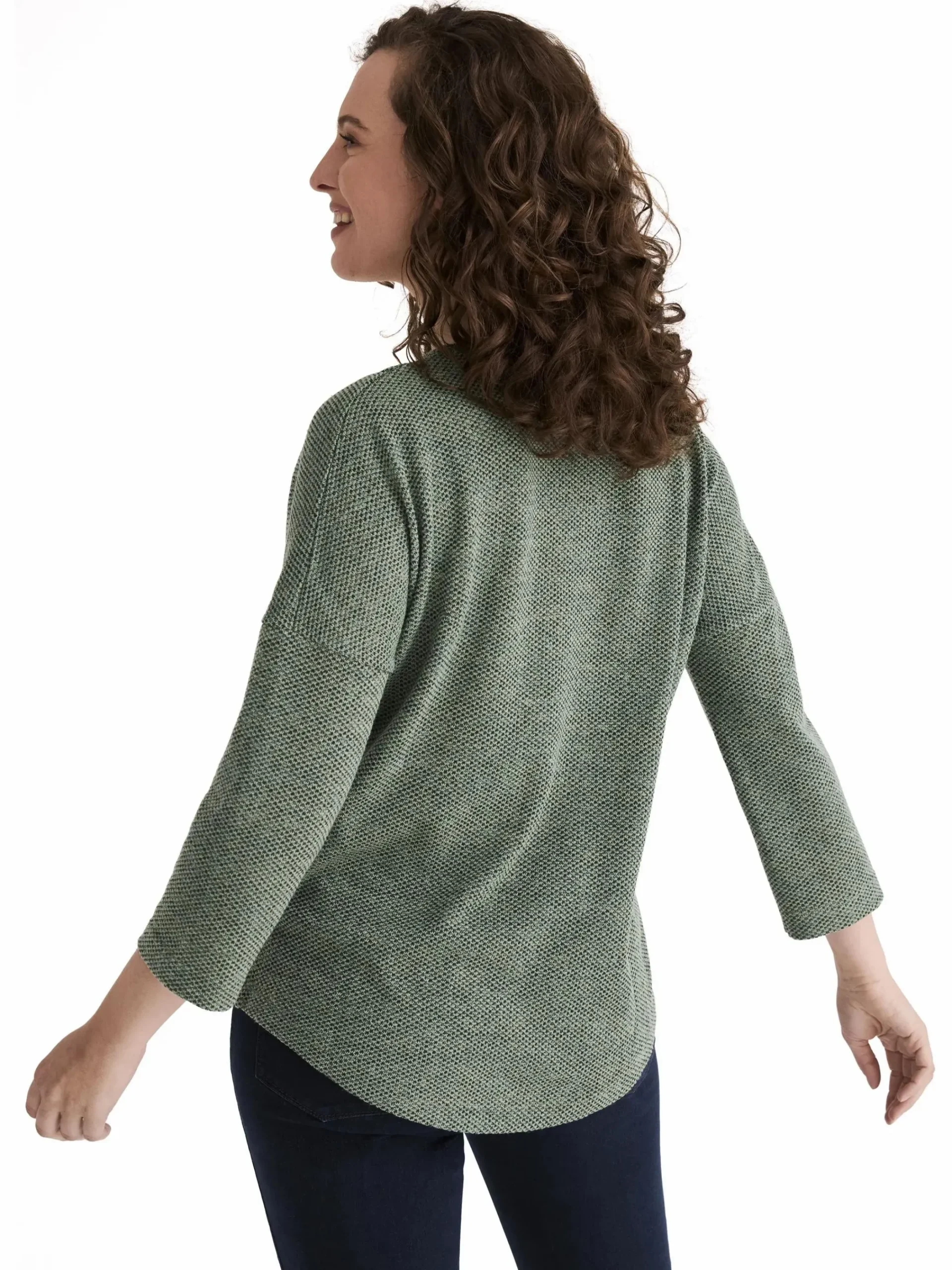 Damen Stooker DOB Damen Strickshirt in melierter Optik