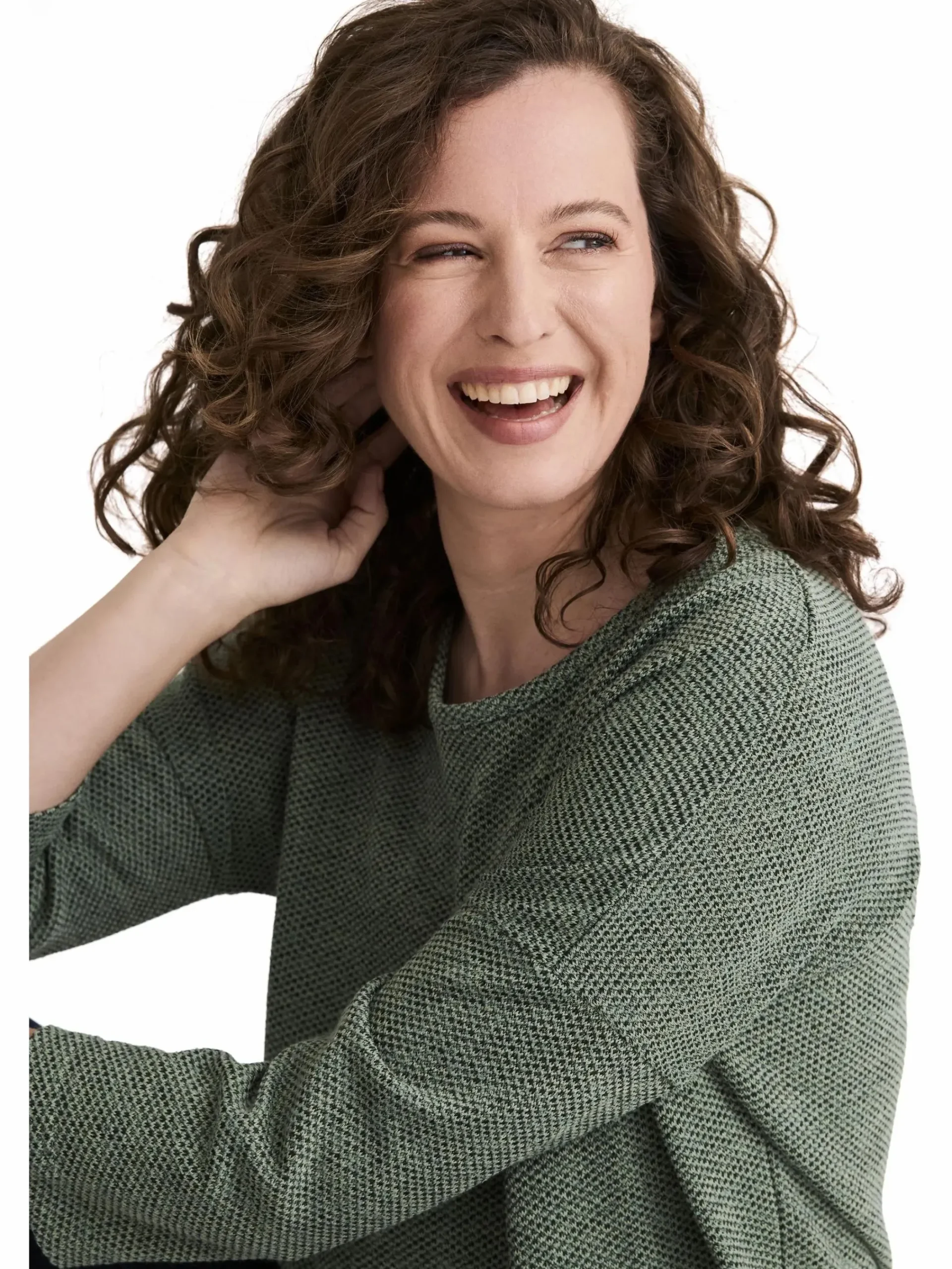 Damen Stooker DOB Damen Strickshirt in melierter Optik