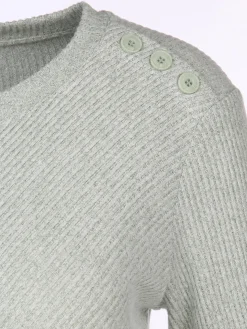 Damen Tom Tailor Damen Strickshirt mit Knöpfen auf der Schulter