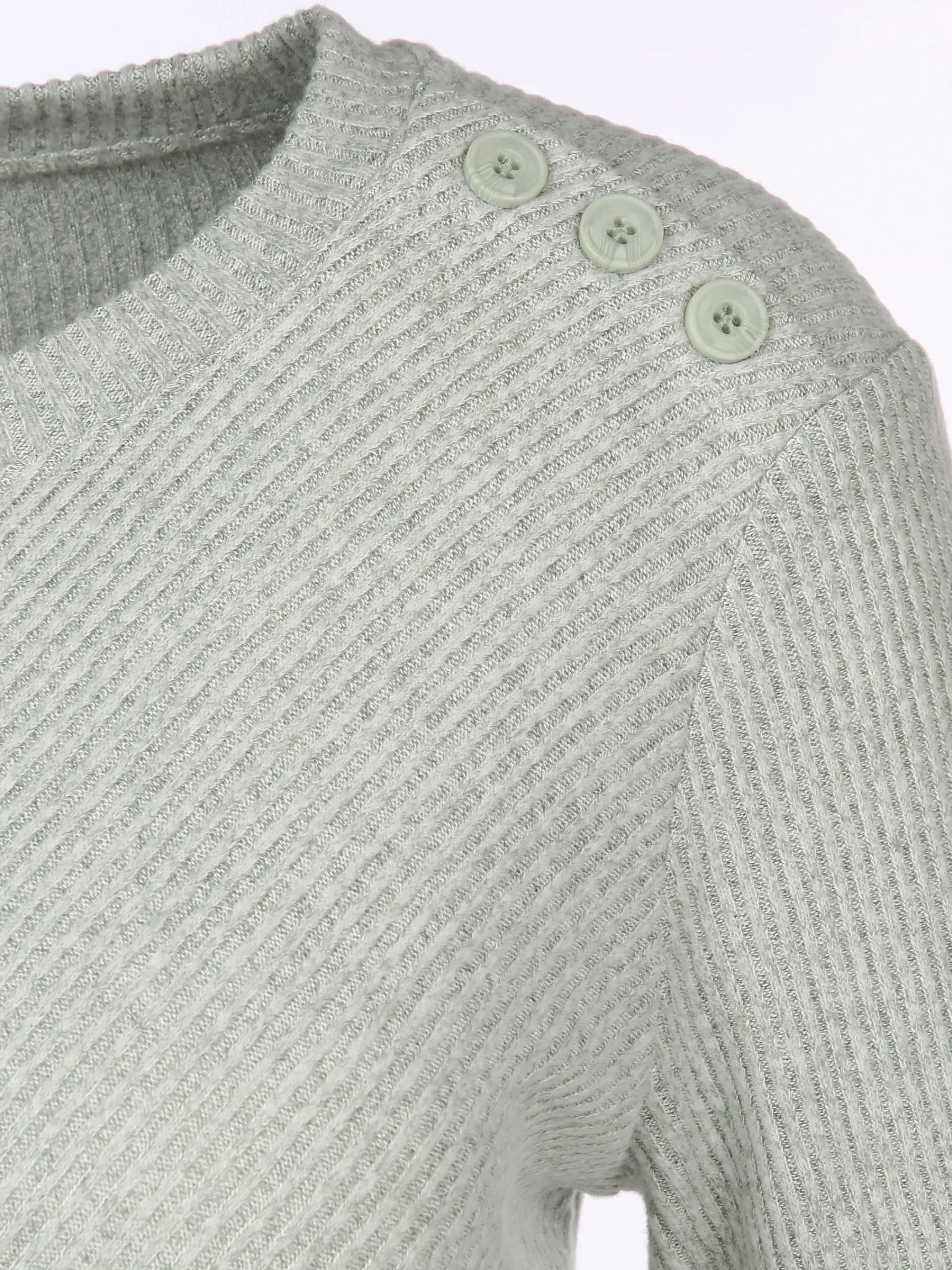 Damen Tom Tailor Damen Strickshirt mit Knöpfen auf der Schulter