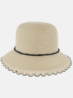 Damen Lisa Tossa Damen Strohhut mit Wellenmuster