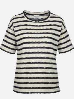 Damen Lisa Tossa Damen Struktur-Shirt mit Streifen