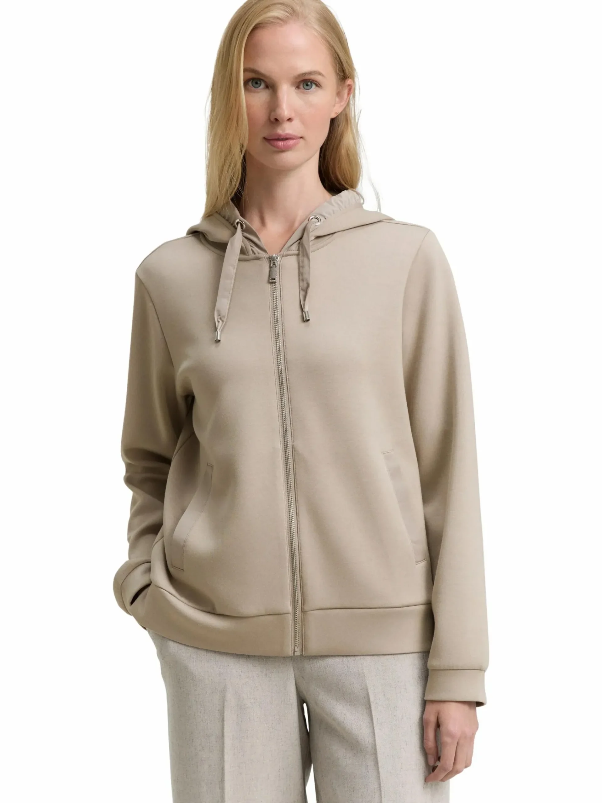 Damen Tom Tailor Damen Sweatjacke mit Kapuze