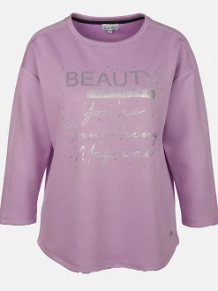 Damen Lisa Tossa Damen Sweatshirt mit Glitzersteinchen und Glitzerprint