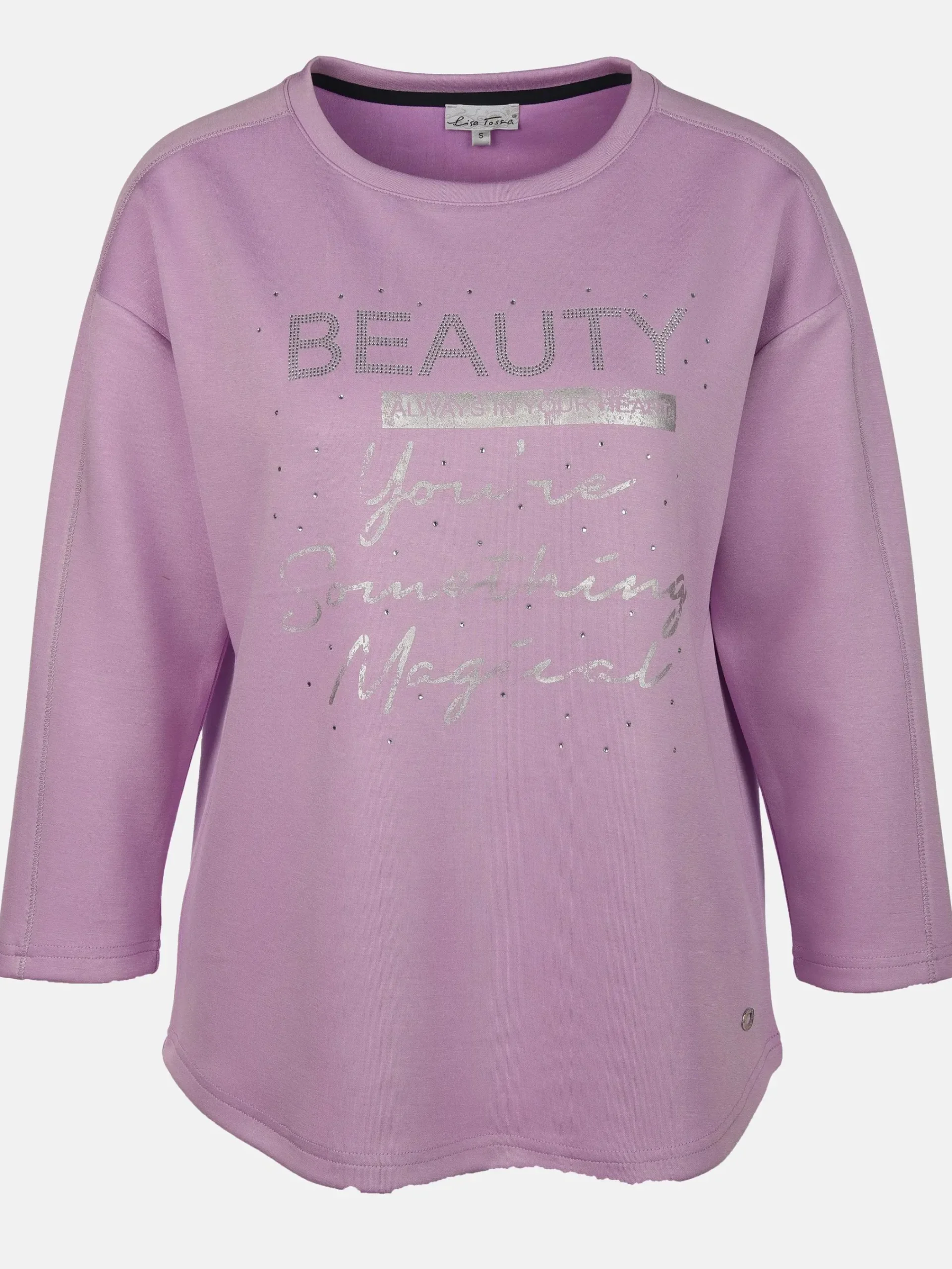Damen Lisa Tossa Damen Sweatshirt mit Glitzersteinchen und Glitzerprint