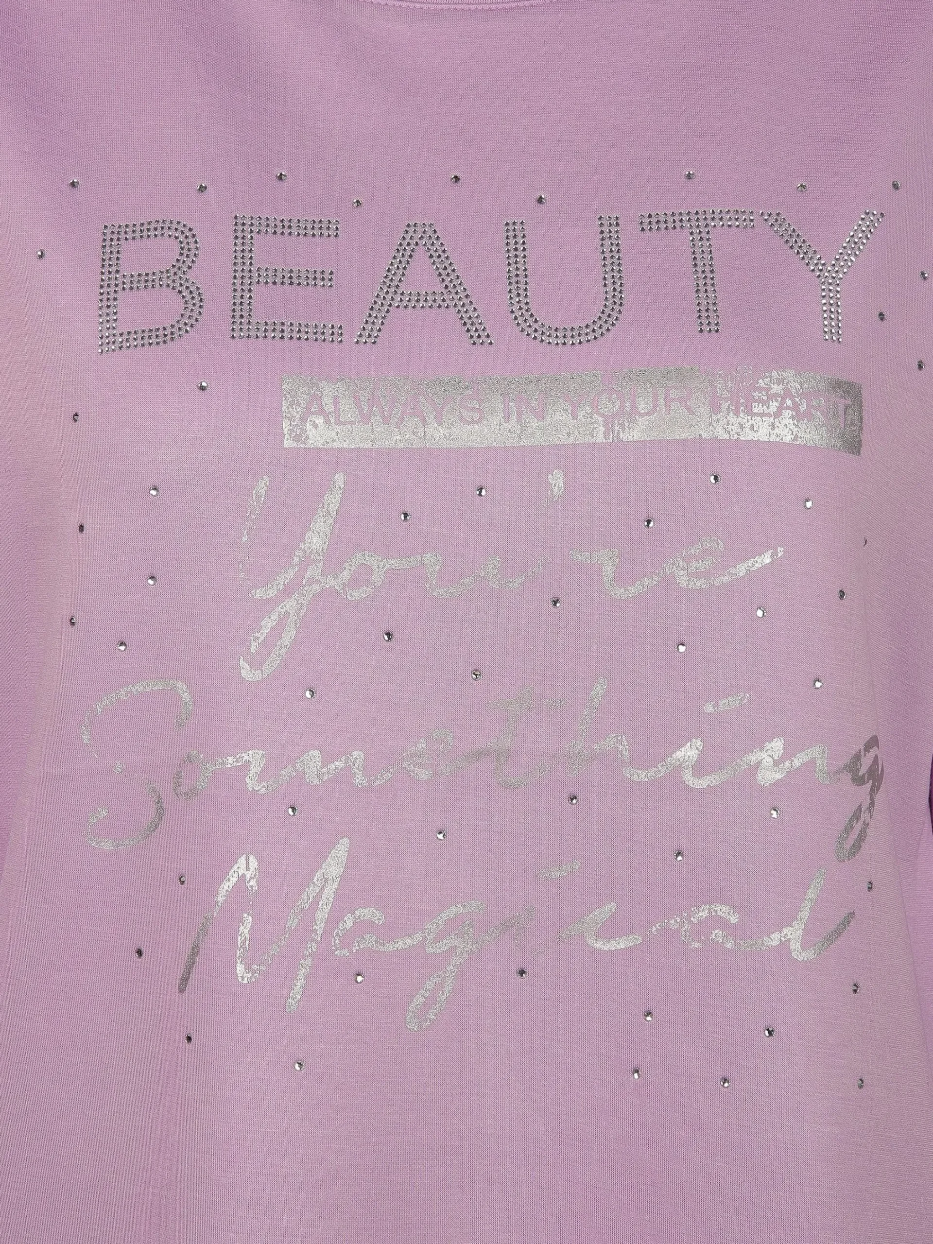 Damen Lisa Tossa Damen Sweatshirt mit Glitzersteinchen und Glitzerprint