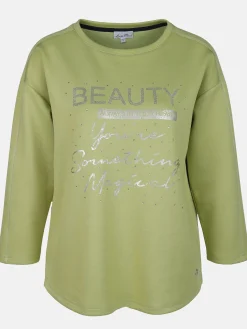 Damen Lisa Tossa Damen Sweatshirt mit Glitzersteinchen und Glitzerprint