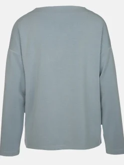 Damen Lisa Tossa Damen Sweatshirt mit Glitzerprint und Strassbesatz