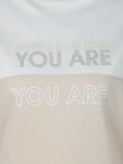 Damen Lisa Tossa Damen Sweatshirt mit Print und Glitzernieten