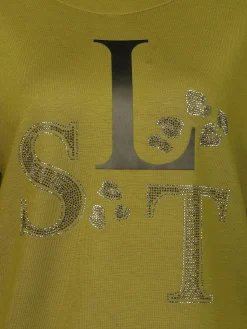 Damen Lisa Tossa Damen Sweatshirt mit Strassbesatz