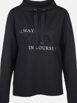 Damen Lisa Tossa Damen Sweatshirt mit Strassbesatz