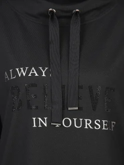 Damen Lisa Tossa Damen Sweatshirt mit Strassbesatz