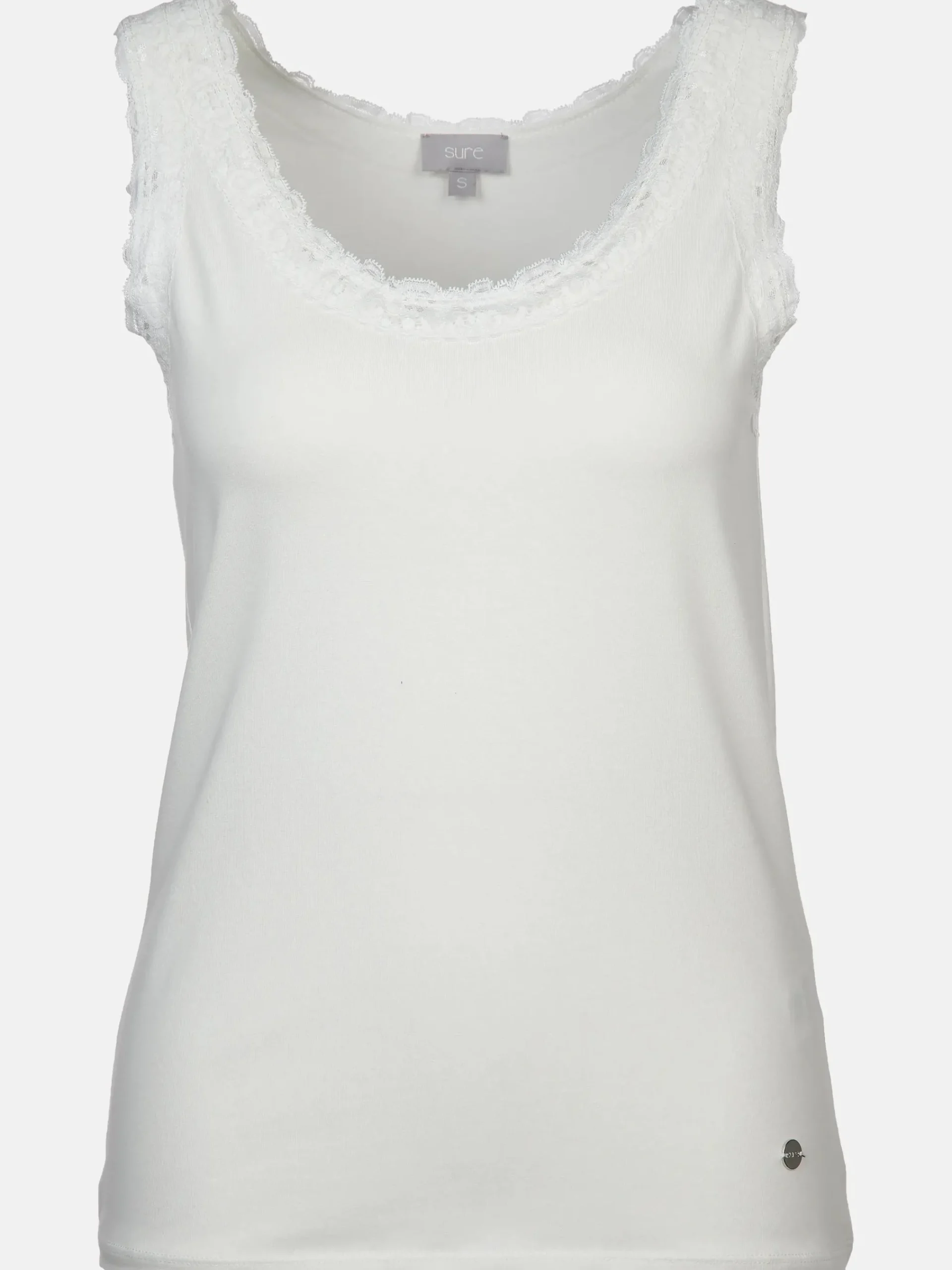 Damen Sure Damen Top mit Spitzenbesatz