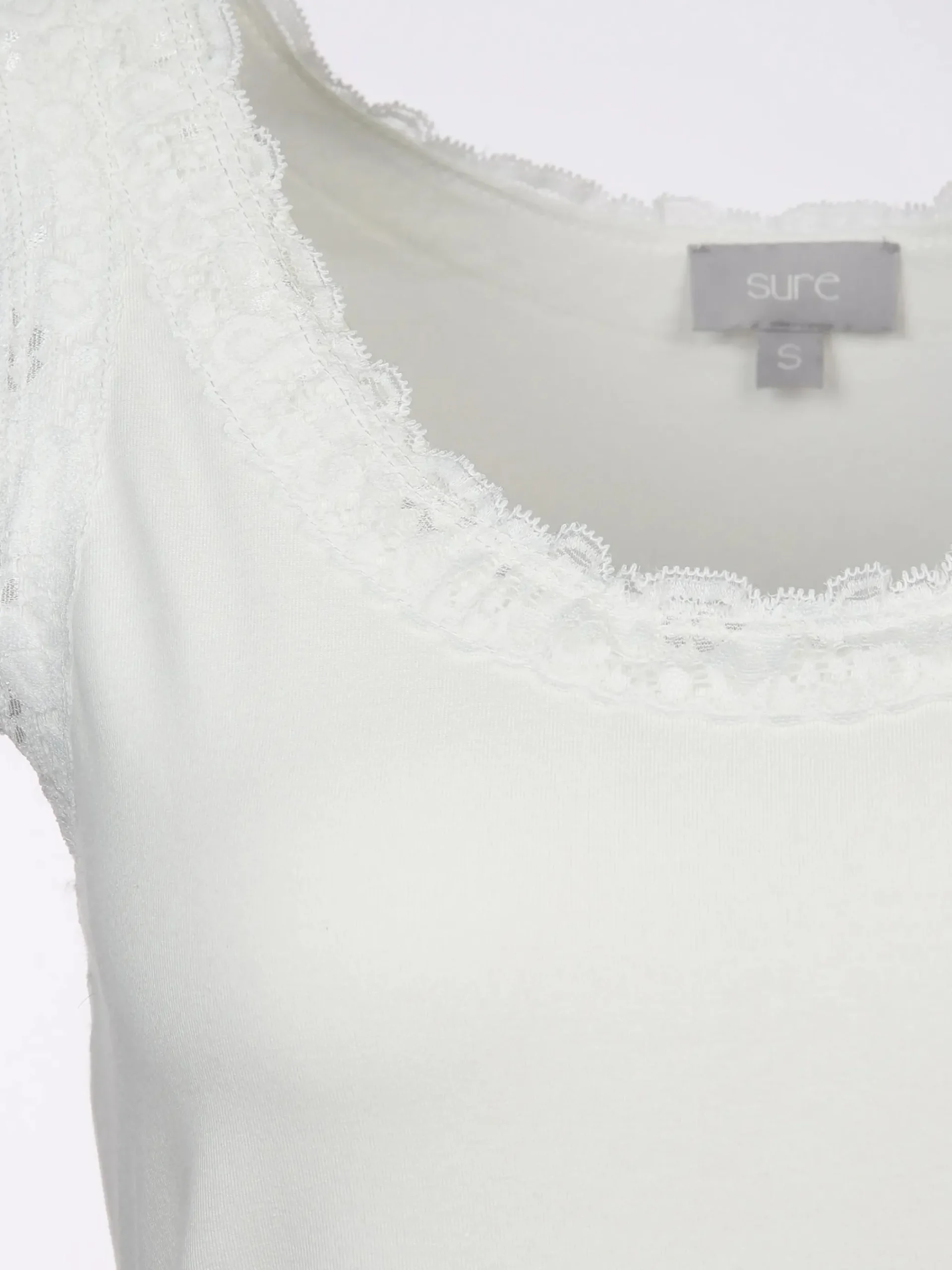 Damen Sure Damen Top mit Spitzenbesatz