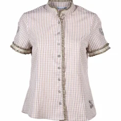 Damen Brandl Tracht Damen Trachtenbluse in Vichykaro mit Zierborte