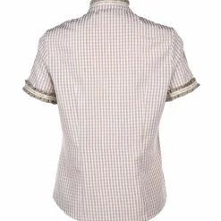 Damen Brandl Tracht Damen Trachtenbluse in Vichykaro mit Zierborte