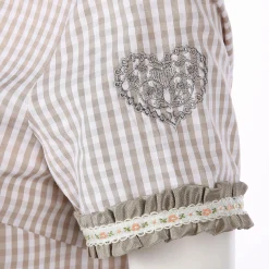 Damen Brandl Tracht Damen Trachtenbluse in Vichykaro mit Zierborte