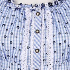 Damen Brandl Tracht Damen Trachtenbluse mit Vichy Karo und Allover Print